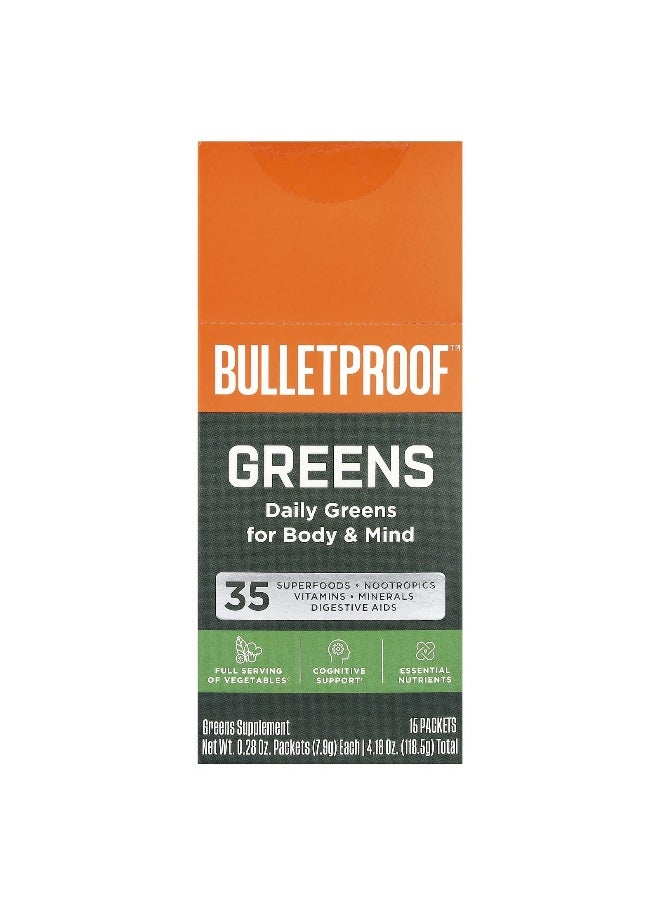 Bulletproof BulletProof, Greens, 15 Packets, 0.28 oz (7.9 g) Each  - Image 1