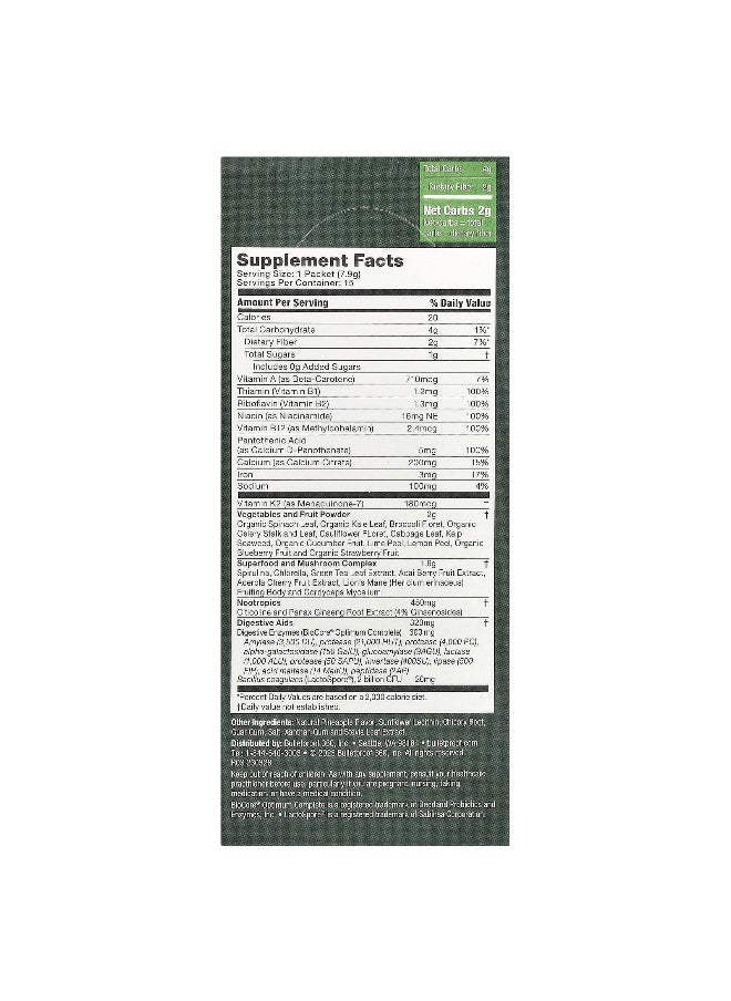Bulletproof BulletProof, Greens, 15 Packets, 0.28 oz (7.9 g) Each  - Image 2