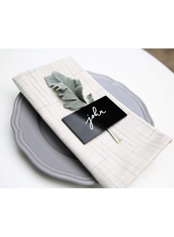 TPGP 20 Count Black Acrylic Escort Place Cards - Extra Thick Rectangle Shape - Image 5