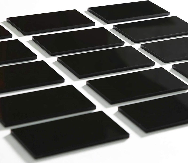 TPGP 20 Count Black Acrylic Escort Place Cards - Extra Thick Rectangle Shape - Image 2
