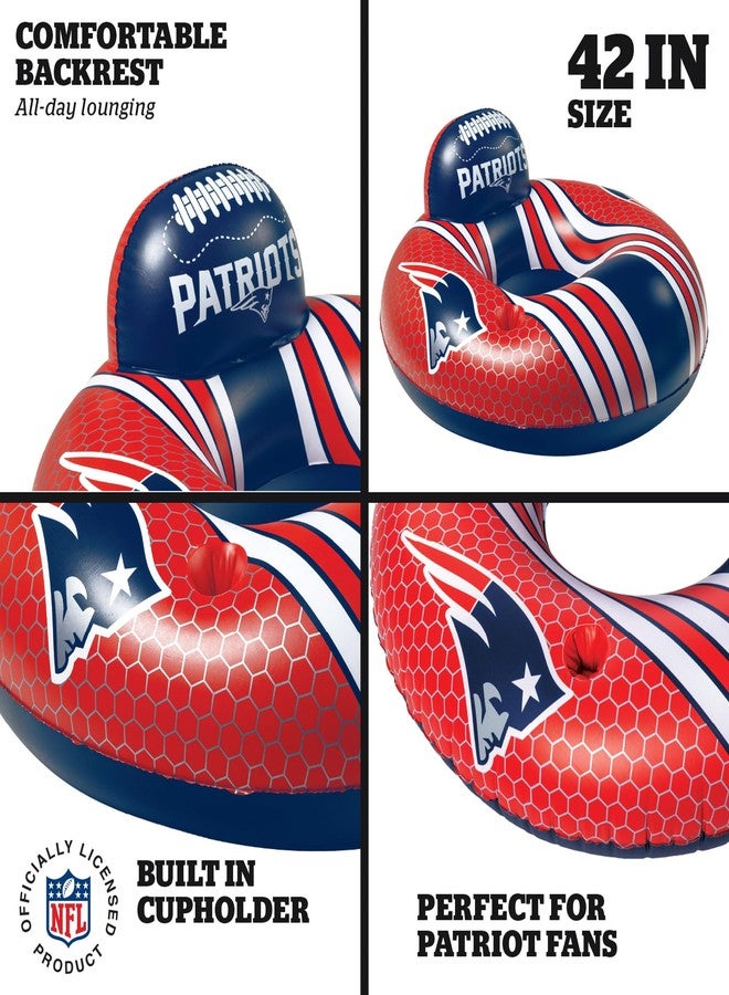 BigMouth Inc BigMouth New England Patriots 42” Inflatable Pool Floats Officially Licensed NFL Fan Gear Merchandise Back Support Inner Tube for Adults and Teens - Image 3