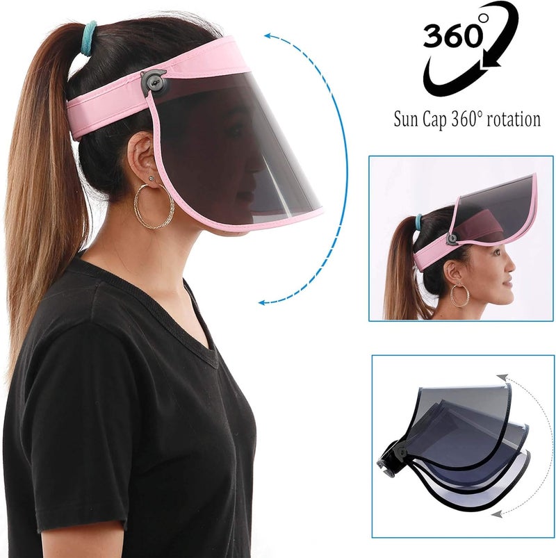 Beevarn Store Sun Visors Hats Women Roll up Adjustable Outdoors Wide Brim Clear Visor Cap - Image 3