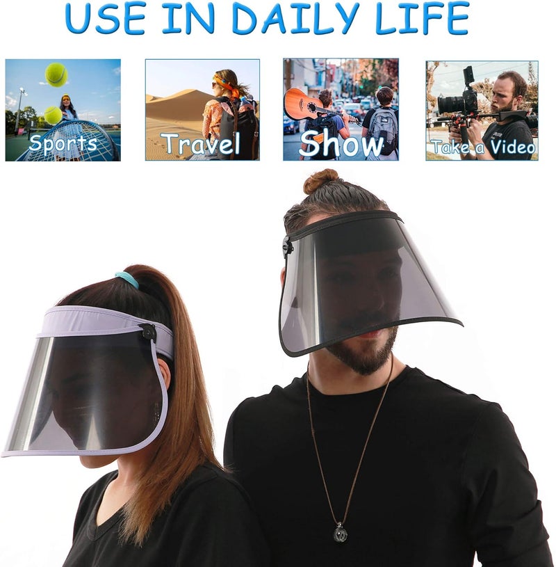 Beevarn Store Sun Visors Hats Women Roll up Adjustable Outdoors Wide Brim Clear Visor Cap - Image 5