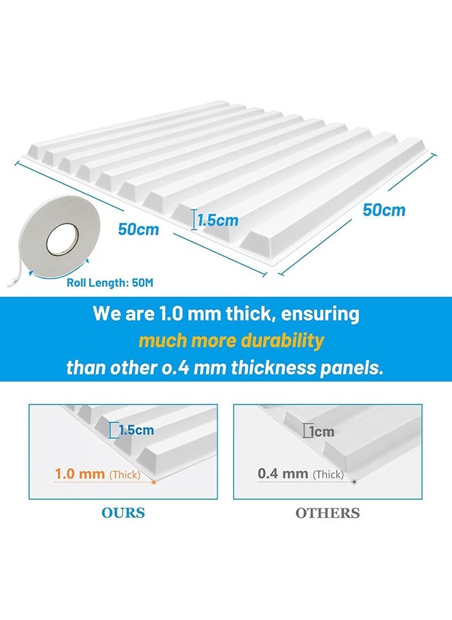 Garlo 3D Wall Panels Peel and Stick, Slat Wall Panel for Modern Decor, Wall Accents for Interior Wall Decor, 12 Pack PVC Flower Textured Wall Panels for Living Room Lobby Bedroom Hotel Office  - Image 2