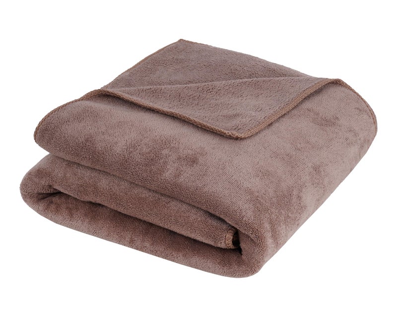 Fezora® Microfiber Weft Knitting Towels for Bath | Towels for Bath Large Size Bath Towel - Soft & Absorbent | 400 GSM | 1 Piece Bath Towel for Men/Women | 70 cms x 140 cms (Brown) - Image 1
