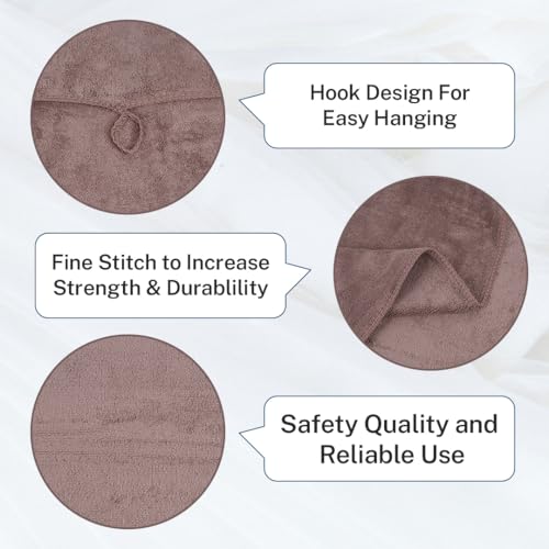 Fezora® Microfiber Weft Knitting Towels for Bath | Towels for Bath Large Size Bath Towel - Soft & Absorbent | 400 GSM | 1 Piece Bath Towel for Men/Women | 70 cms x 140 cms (Brown) - Image 2