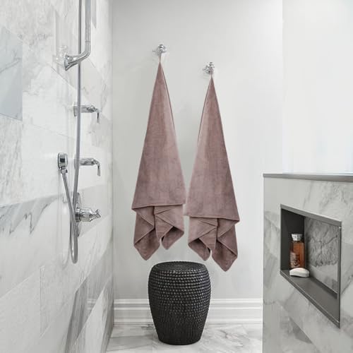 Fezora® Microfiber Weft Knitting Towels for Bath | Towels for Bath Large Size Bath Towel - Soft & Absorbent | 400 GSM | 1 Piece Bath Towel for Men/Women | 70 cms x 140 cms (Brown) - Image 4