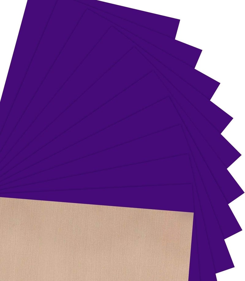 JANDJPACKAGING Purple Heat Transfer Vinyl HTV for T-Shirts 12 x 10 Inches 10 Pack Purple Iron on Vinyl - Image 1