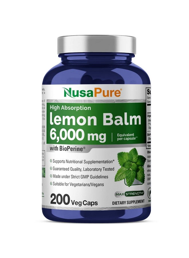 NusaPure نوسابور ليمون بالمر 30:1 مستخلص، 200 ملغ يعادل 6000 ملغ لكل كبسولة نباتية - 200 عدّ غير معدّل وراثيًا، نباتي بايوبرين - Image 1