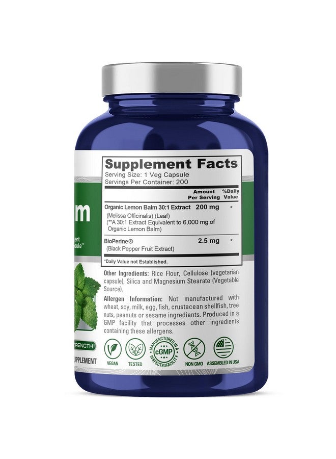 NusaPure نوسابور ليمون بالمر 30:1 مستخلص، 200 ملغ يعادل 6000 ملغ لكل كبسولة نباتية - 200 عدّ غير معدّل وراثيًا، نباتي بايوبرين - Image 2