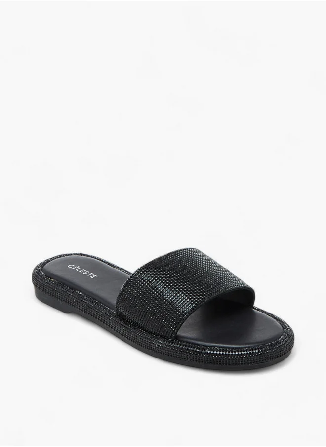 سيليست Women's Embellished Slip-On Sandals - A1044-27