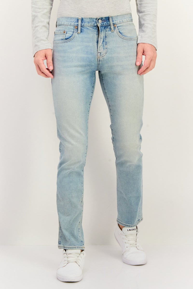 GAP Men Slim Fit Washed Stretchable Jeans, Light Blue - Image 1