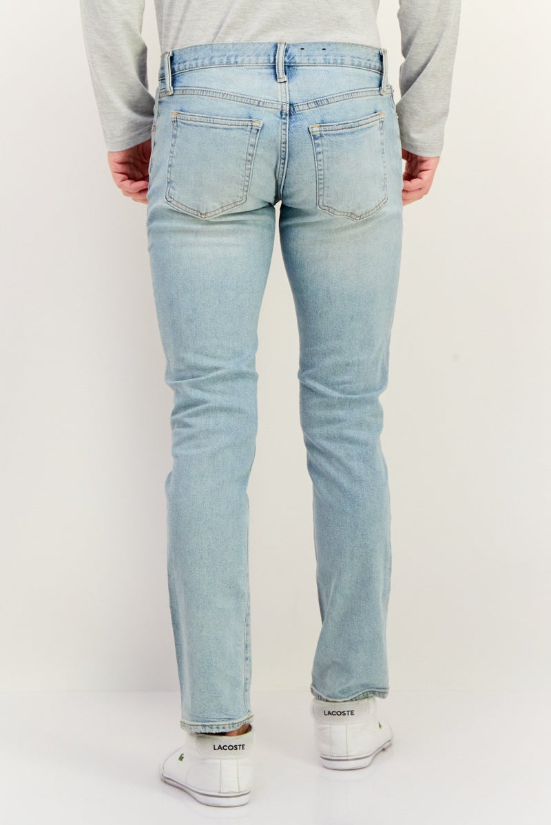 GAP Men Slim Fit Washed Stretchable Jeans, Light Blue - Image 3