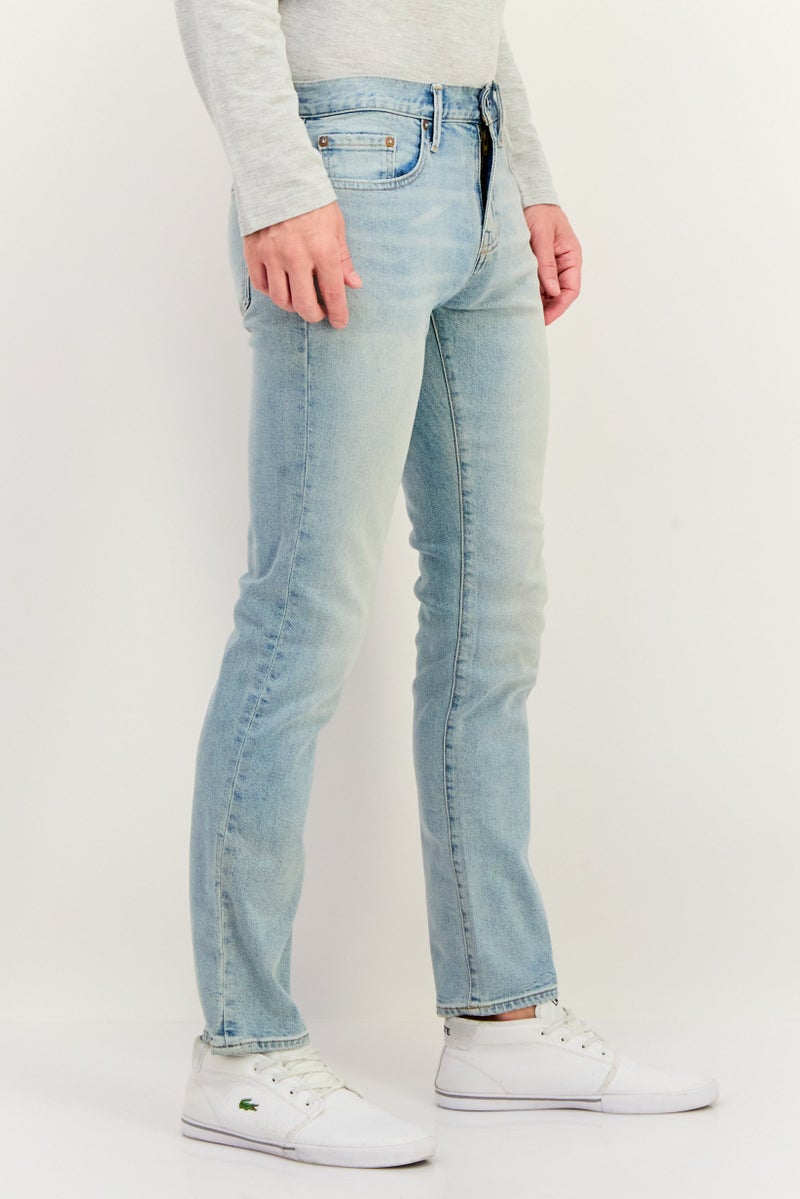 GAP Men Slim Fit Washed Stretchable Jeans, Light Blue - Image 2