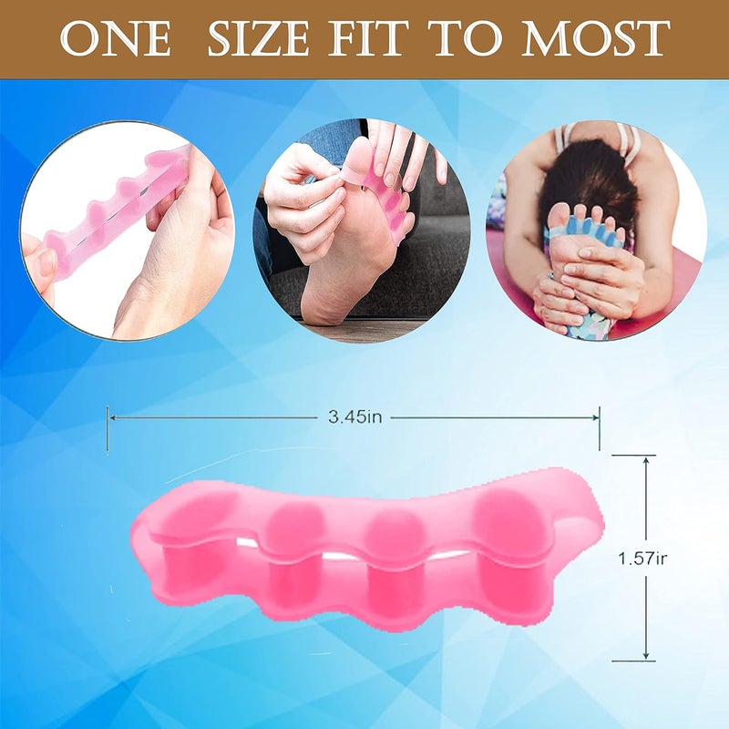 QualiTrue Toe Separator 5 Finger Toe Spreader Bunion Corrector For Women Men Men Toe Thumb Straightener Support Foot Pain Relief Bunion Splints, Toe Spacer, Big Toe Stretcher, Hallux Valgus, Plastic - Image 4