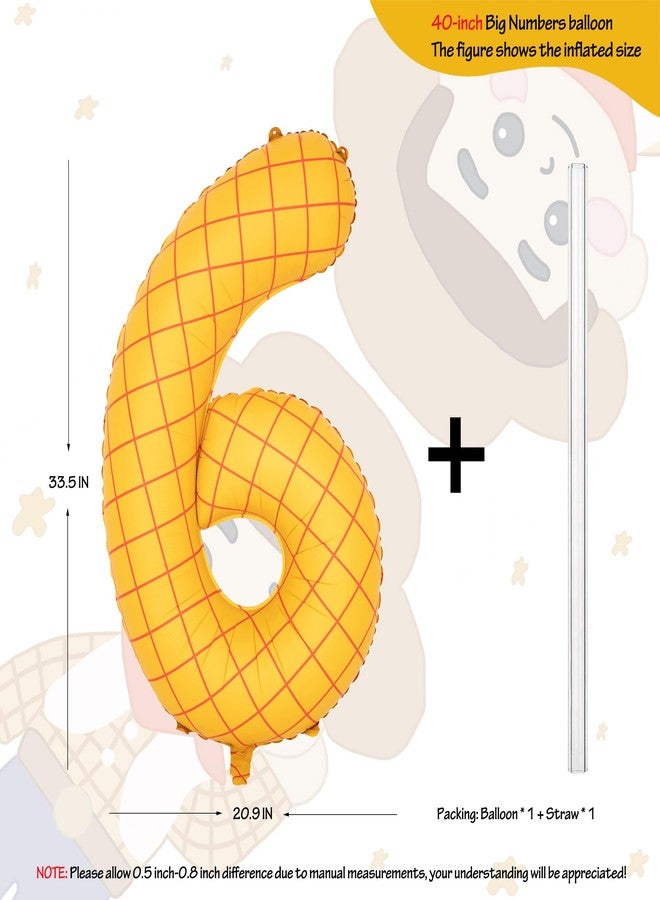 CHANGZHONG 40 In Matte Yellow Number Balloons Helium Foil Mylar Balloon Birthday Party banquet Decoration Digital 6 - Image 2
