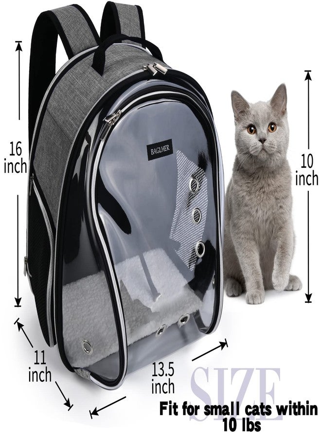 BAGLHER حقيبة ظهر باغلر لحمل القطط على شكل كبسولة فضائية - تتسع حتى 8 كيلوغرامات - حقيبة ظهر معتمدة من شركات الطيران لحمل الكلاب الصغيرة والجراء والأرانب، حقيبة ظهر لحمل الكلاب على شكل كبسولة فضائية للسفر والتنزه في الهواء الطلق، رمادي - Image 5