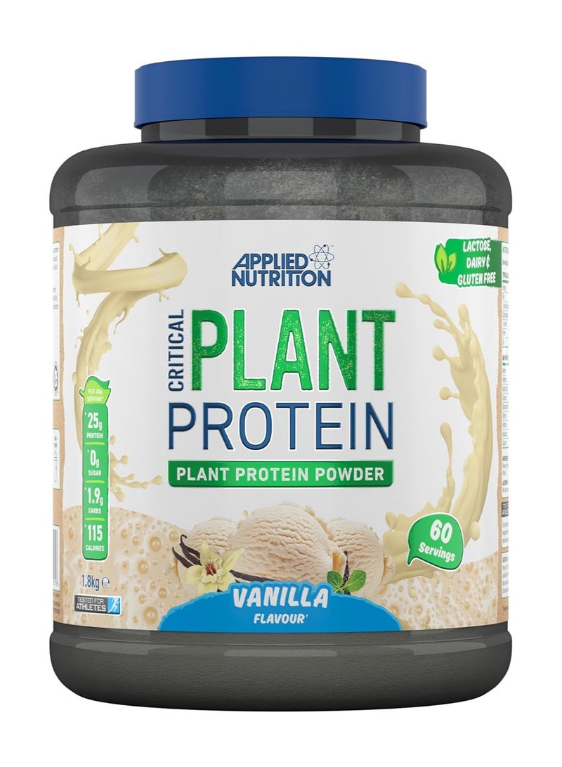 Applied Nutrition Critical Plant Protein Powder Vegan Protein - Vanilla - (1.8Kg) - Image 1