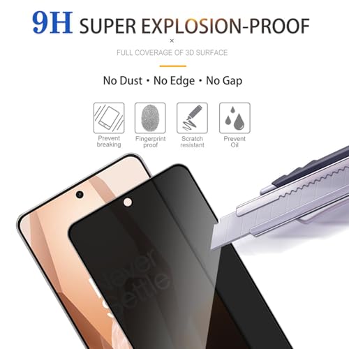 Lokyoo 2 Pack Privacy Screen Protector for OnePlus 13R[Anti-Spy Tempered Glass], Ultra HD, Anti-Scratch, Bubble-Free, Easy Install 9H Protective Glass for OnePlus 13R - Image 4