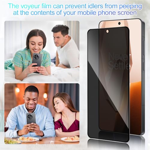 Lokyoo 2 Pack Privacy Screen Protector for OnePlus 13R[Anti-Spy Tempered Glass], Ultra HD, Anti-Scratch, Bubble-Free, Easy Install 9H Protective Glass for OnePlus 13R - Image 2