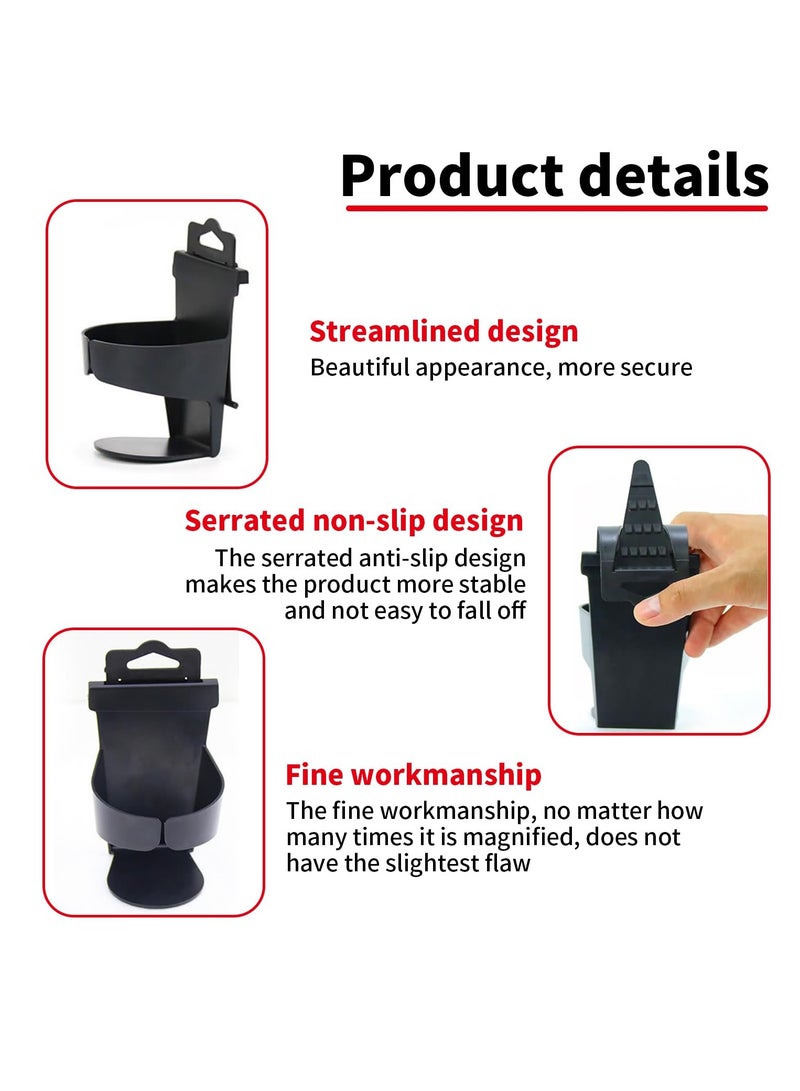 KASTWAVE 2 PCS Car Cup Holder for 0.4In Hook, 5.5In x 3.0In x 3.0In Multifunctional Plastic Vehicle Seat Back Drink Bottle Holder, Universal Hanging Waterproof Auto Headrest Cup Organizer (Black) - Image 3