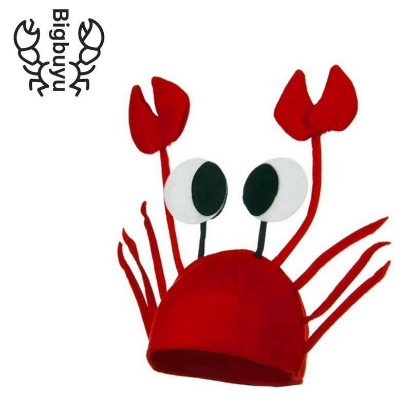 Bigbuyu Men's Women's Novelty Hat 3D Lobster Crawfish Crab Seafood Hat with Claws (Crab) - Image 4