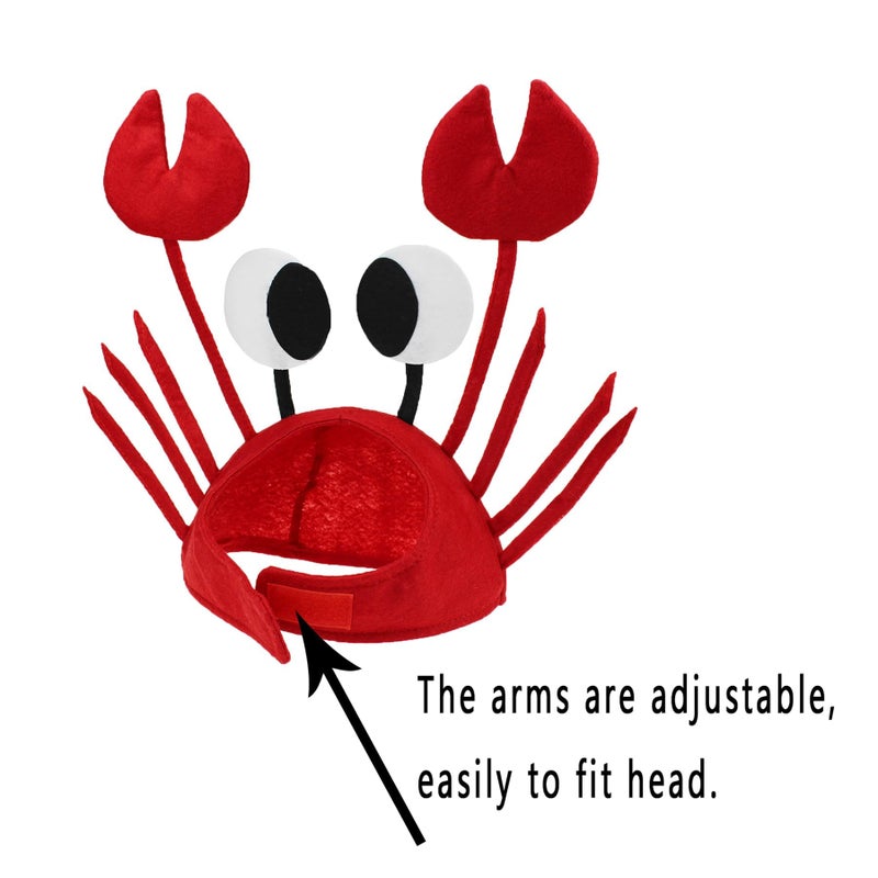 Bigbuyu Men's Women's Novelty Hat 3D Lobster Crawfish Crab Seafood Hat with Claws (Crab) - Image 3