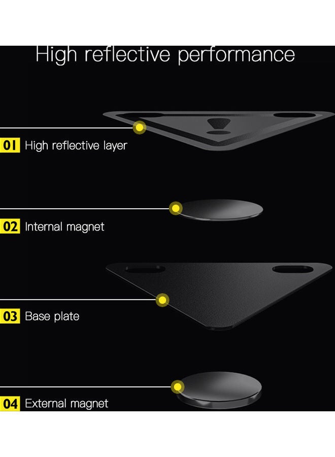 نيبمينينت مجموعة من 3 ملصقات تحذيرية عاكسة للضوء للدراجة. تمتاز بأنها مغناطيسية ومثلثة الشكل واَمنة للإسخدام ليلاً ومناسبة لممارسة رياضات الجري وركوب الدراجات في الأماكن الخارجية 6.7*6.3سم - Image 2