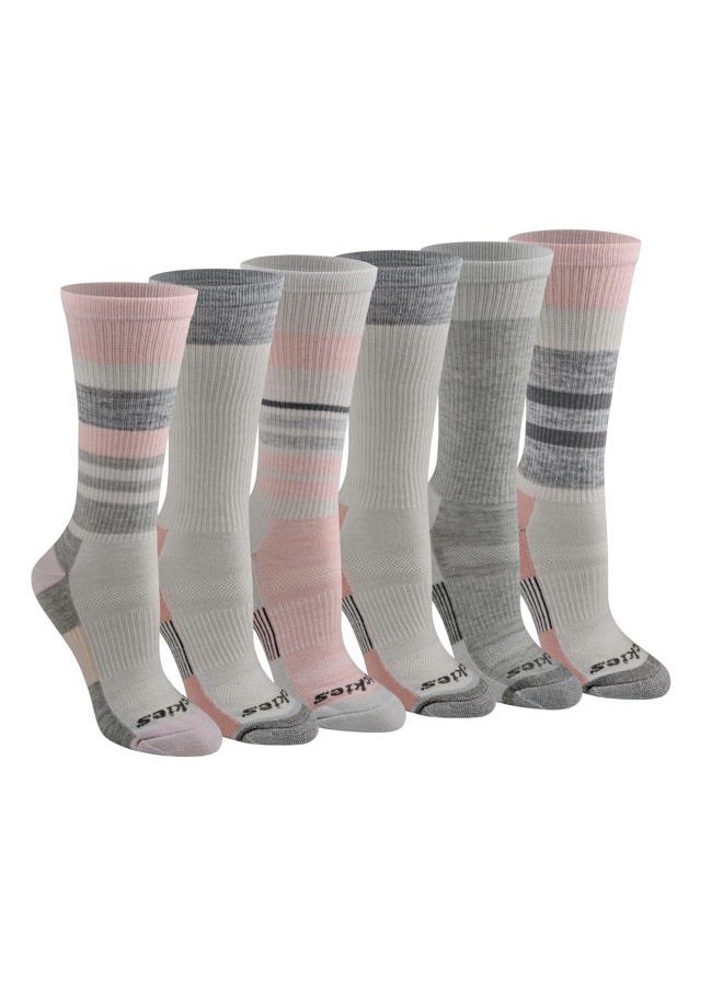 Dickies Women's Dri-tech Moisture Control Crew Socks Multipack, Grey Mountain (6 Pairs), Medium - Image 1