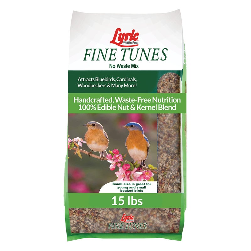 Lyric Fine Tunes Wild Bird Seed Mix - No Waste Bird Food Mix - Attracts Bluebirds, Finches, Chickadees & More - Seed for Outside Feeders - 15 lb Bag - Image 1