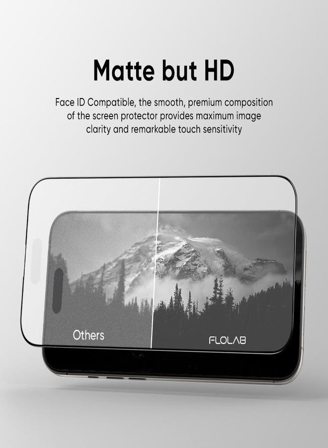 FLOLAB NanoArmour ONETIME MAX for iPhone 16 Pro Max Matte Screen Protector, Anti Glare, Anti-Rainbow, Tempered Glass, Infinity Edge, Edge Reinforced, Easy Install, Dust-Free, Smooth as Butter - Image 3