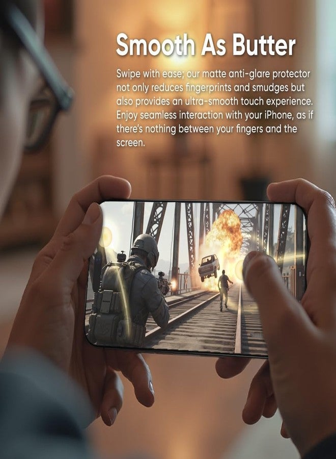 FLOLAB NanoArmour ONETIME MAX for iPhone 16 Pro Max Matte Screen Protector, Anti Glare, Anti-Rainbow, Tempered Glass, Infinity Edge, Edge Reinforced, Easy Install, Dust-Free, Smooth as Butter - Image 4