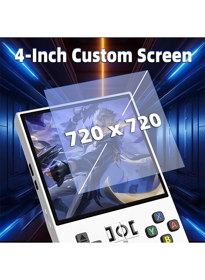 R36MAX Retro Handheld Game Console, 4.0 Inch IPS Screen, 64GB Memory, Portable Arcade Video Gaming Console Gift for Adults, Light White - Image 5