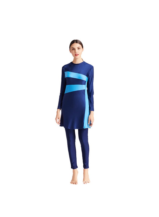 Generic Amazon Cross-border Muslim Muslim Swimsuit Female Stitching Middle East Conservative Swimsuit Three-piece Set With Hood M096