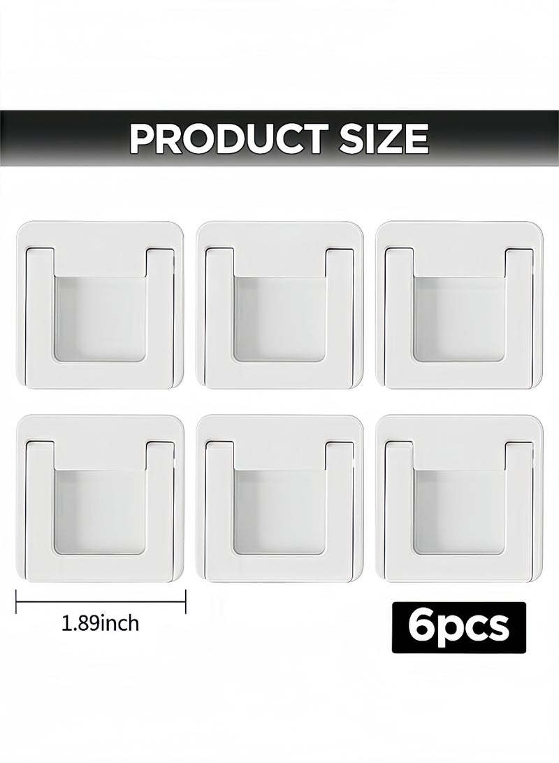 تخيل 6 قطع أقفال منزلقة قابلة للتعديل، أقفال أمان للأطفال للأبواب الزجاجية، ملصقات لاصقة قابلة للطي بدون ثقوب للنوافذ والخزائن - Image 2