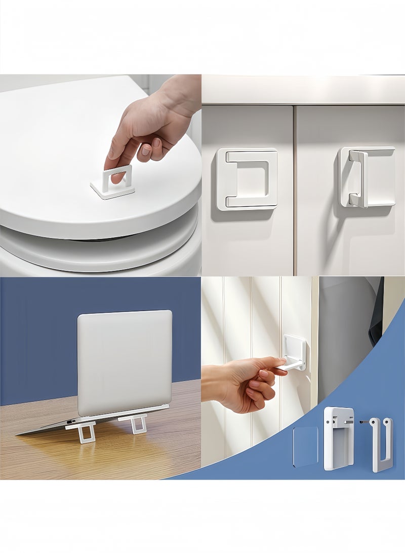 تخيل 6 قطع أقفال منزلقة قابلة للتعديل، أقفال أمان للأطفال للأبواب الزجاجية، ملصقات لاصقة قابلة للطي بدون ثقوب للنوافذ والخزائن - Image 3