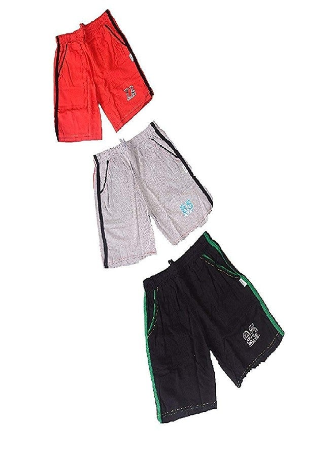 Malvina Baby Boys & Baby Girls Hosiery Soft Cotton Shorts with Pocket Plain Short (Red,1-2years) - Image 3