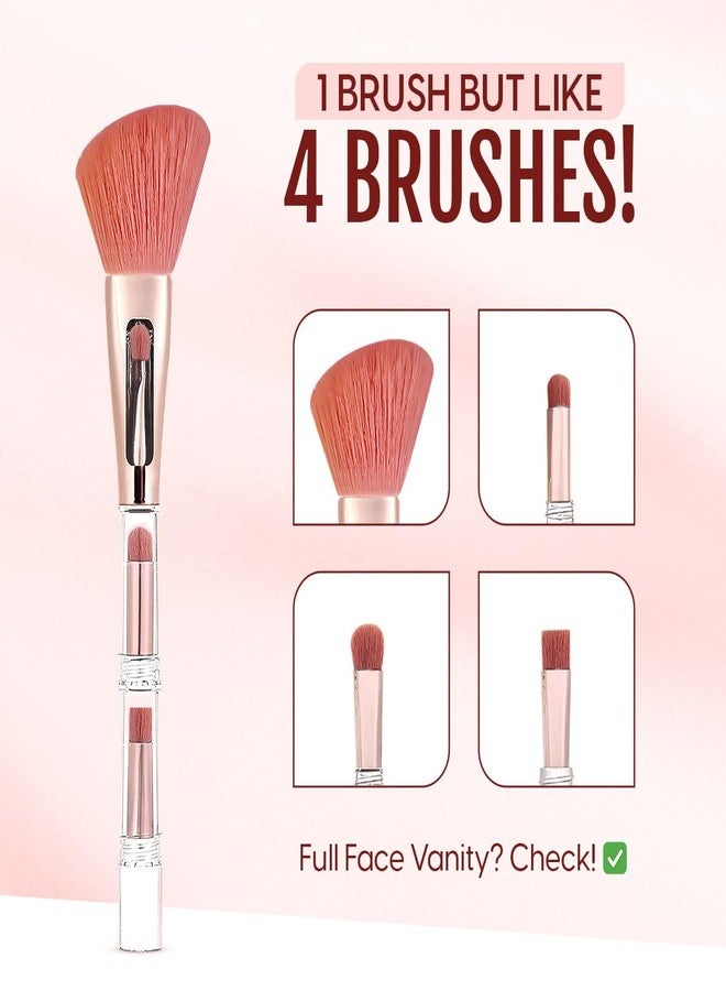 Matra 4 in 1 Travel Makeup Brush - Multifunctional Makeup Applicator Tool with Powder, Concealer, Eyeshadow Blending & Flat Brushes - Portable Mini Brush Set with Soft Synthetic Bristles for Full Face - Image 2