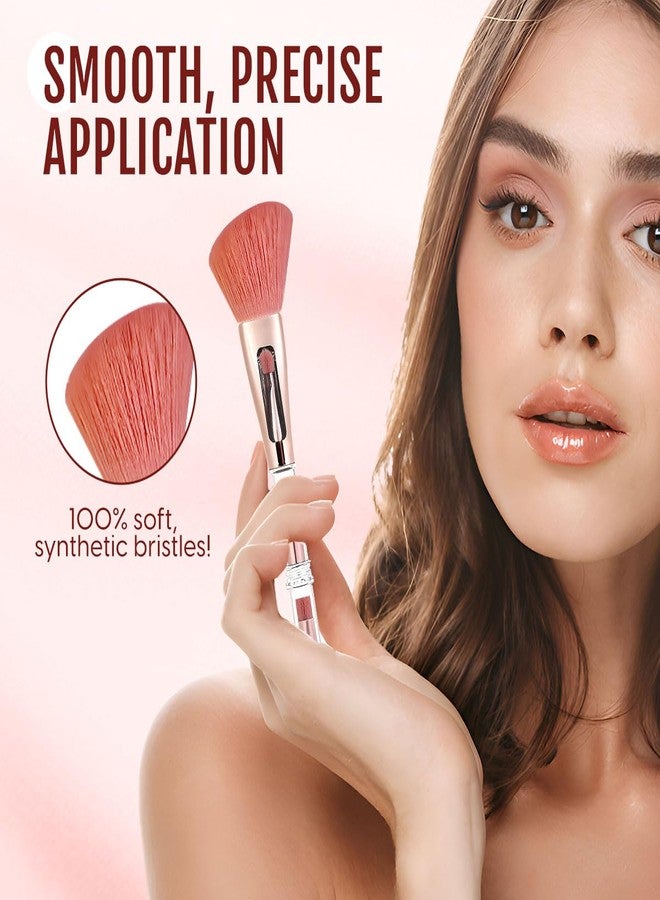 Matra 4 in 1 Travel Makeup Brush - Multifunctional Makeup Applicator Tool with Powder, Concealer, Eyeshadow Blending & Flat Brushes - Portable Mini Brush Set with Soft Synthetic Bristles for Full Face - Image 4