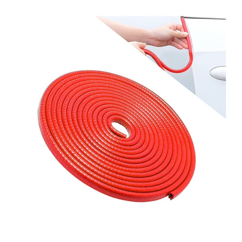 Car Door Edge Guards 16FT Car Edge Rubber Seal Trim Protector No Glue Needed U Shape Car Door Guard Universal for Most Cars Vehicles SUVs Red16FT