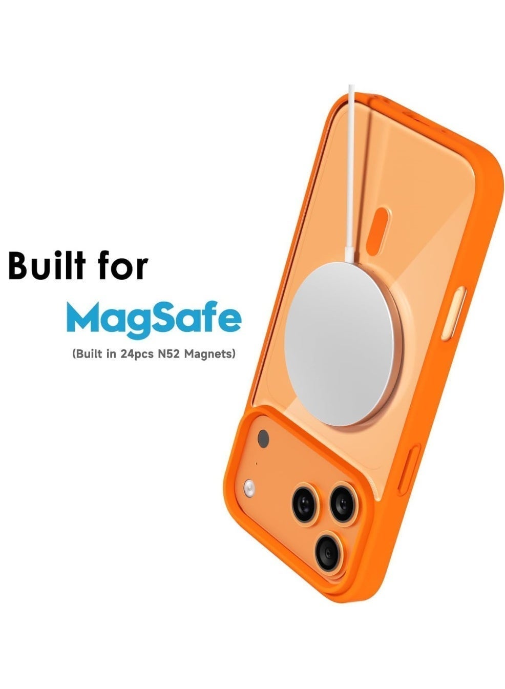 Aclix Magnetic Shockproof Case for iPhone 17 Pro Max - Orange