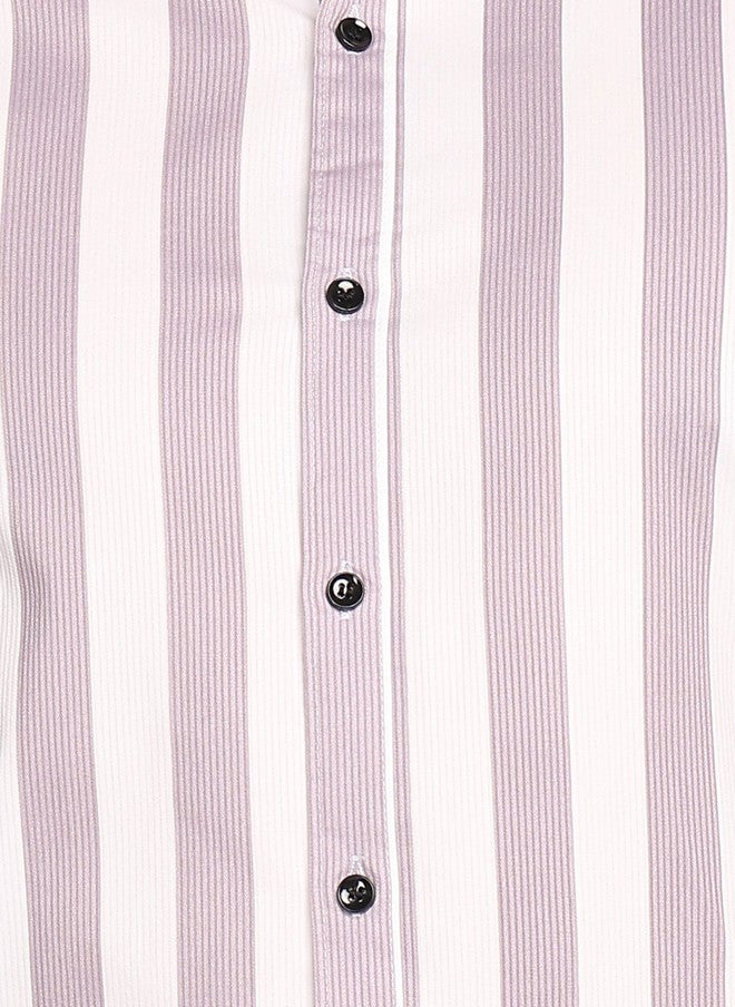 BADLAND Men Relaxed Striped Casual Shirt - Image 4