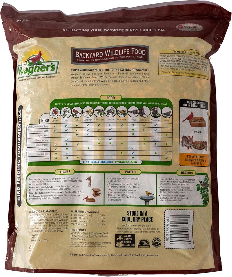 فاجنرز طعام الحياة البرية للحديقة الخلفية من Wagner، عبوة وزنها 8 أرطال (Wagner’s Backyard Wildlife Food, 8-Pound Bag) - Image 2