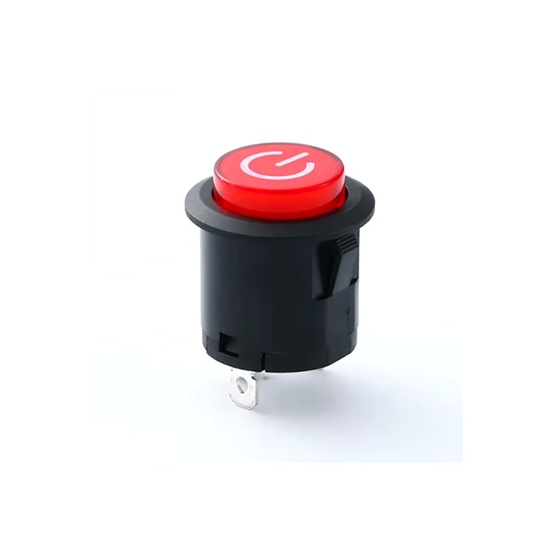 CentIoT - Illuminated LED SPST ON/OFF Circular Push Button self-locking Switch - 22MM 3Pin latching (Red) - Image 1