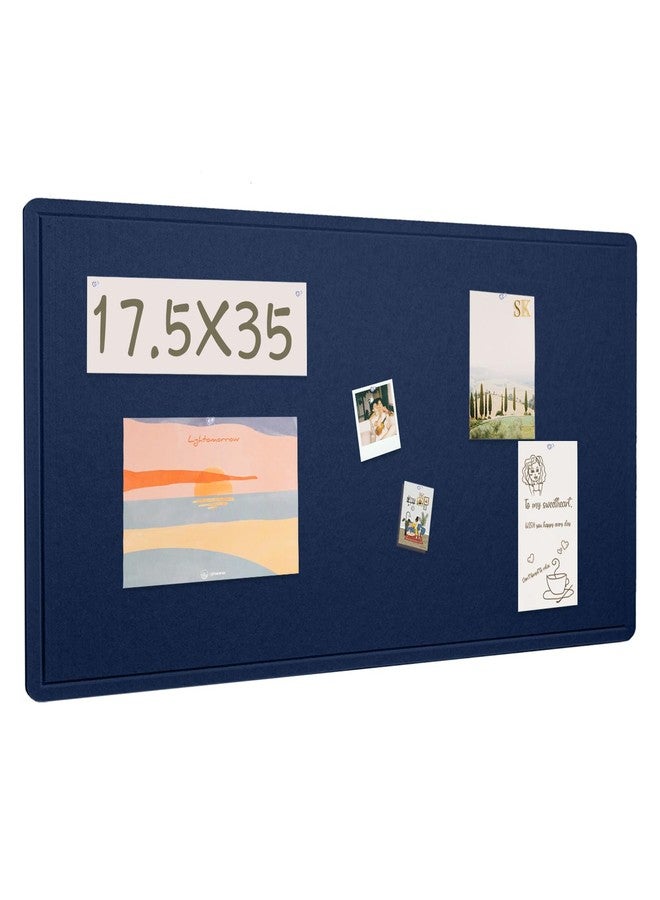 lightomorrow Bulletin Board, 35x17.5 inches Decorative Felt Pin Board, Cork Board Alternative for Wall, Foldable Photo Board Self-Adhesive Vision Board Mood Board with 20 Pushpins-Dark Blue - Image 1