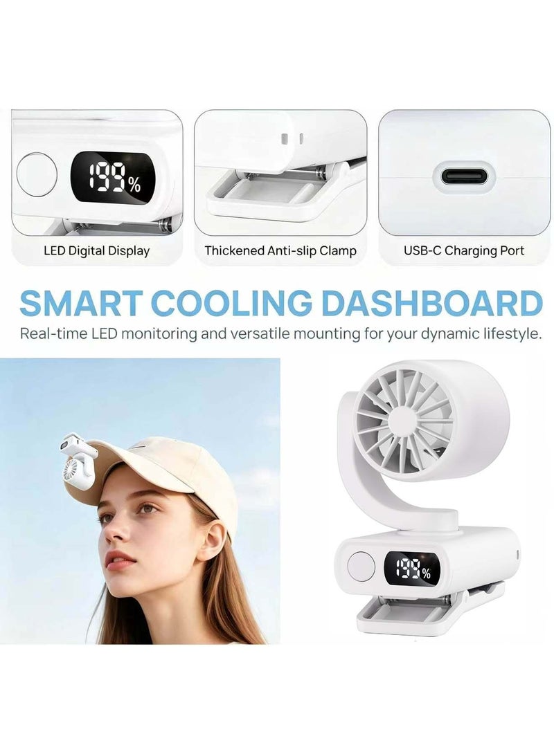 اوراکس مروحة مقطع صغيرة محمولة ، مروحة جيب ، مروحة متعددة الوظائف الصامتة مع شاشة LED الرقمية ، مشبك مضاد للانزلاق سميك ، مروحة خفيفة الوزن لشحن USB لحقيبة الظهر ، دراجة ، حزام ، في الهواء الطلق ، المنزل والمكتب - Image 4