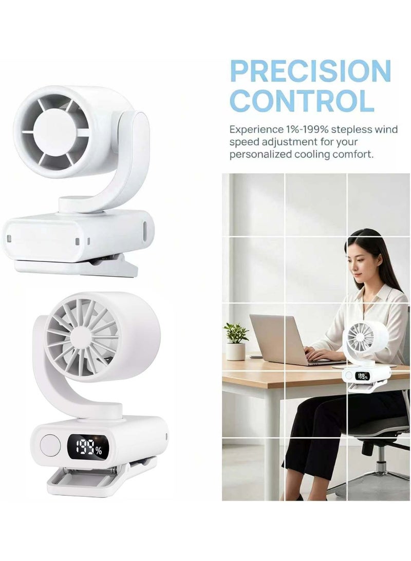 اوراکس مروحة مقطع صغيرة محمولة ، مروحة جيب ، مروحة متعددة الوظائف الصامتة مع شاشة LED الرقمية ، مشبك مضاد للانزلاق سميك ، مروحة خفيفة الوزن لشحن USB لحقيبة الظهر ، دراجة ، حزام ، في الهواء الطلق ، المنزل والمكتب - Image 5