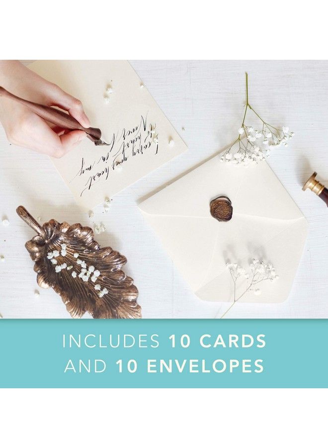 Graphique Elephant La Petite Presse Boxed Notecards 10 Embossed And Embellished Gold Foil "Thanks A Ton" Elephant Notes With Matching Envelopes 3.25" X 4.75 - Image 4