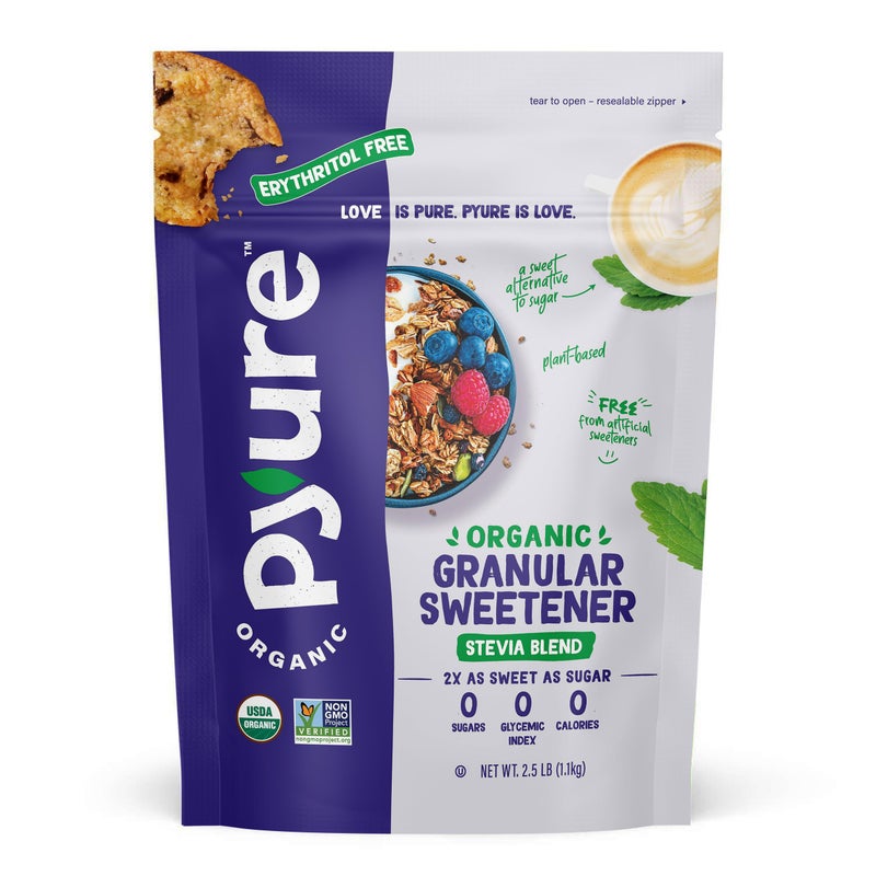 Pyure Organic Stevia Blend  Granulated Sugar Substitute with Zero Calories  Carbs  Keto Diabetic  Vegan Friendly  Sugary Taste Alternative  USDA Organic NonGMO  Erythritol Free  Good For Baking  25lb 40oz - Image 3