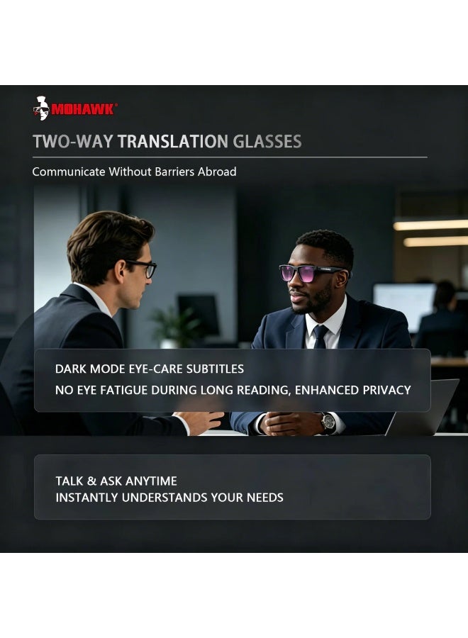 Mohawk AI Smart Glasses with Real-Time Translation, Hands-Free HD Camera, Bone Conduction Audio, 32GB Storage, IPX Waterproof Wireless Bluetooth Smart Glasses for Travel, Business, Calls, Music, Navigation and Daily Use - Image 5